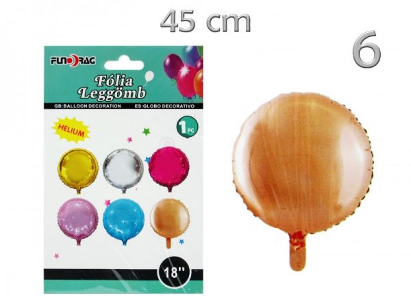 Fólia lufi  Egyszínű rosegold kerek