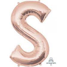 SuperShape Rosegold S betű fólia lufi