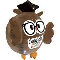 3D bagoly fólia lufi „Congrats Grad” – nagy méretű ballagási dekoráció