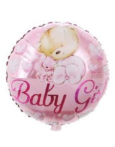 Fólia lufi Baby Girl rózsaszín babaváró 45 cm-es (lányoknak)