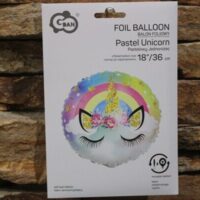 fólia lufi, kerek, pasztell unikornis