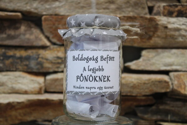 főnöknek,boldogság befőtt,vicces ajándék,