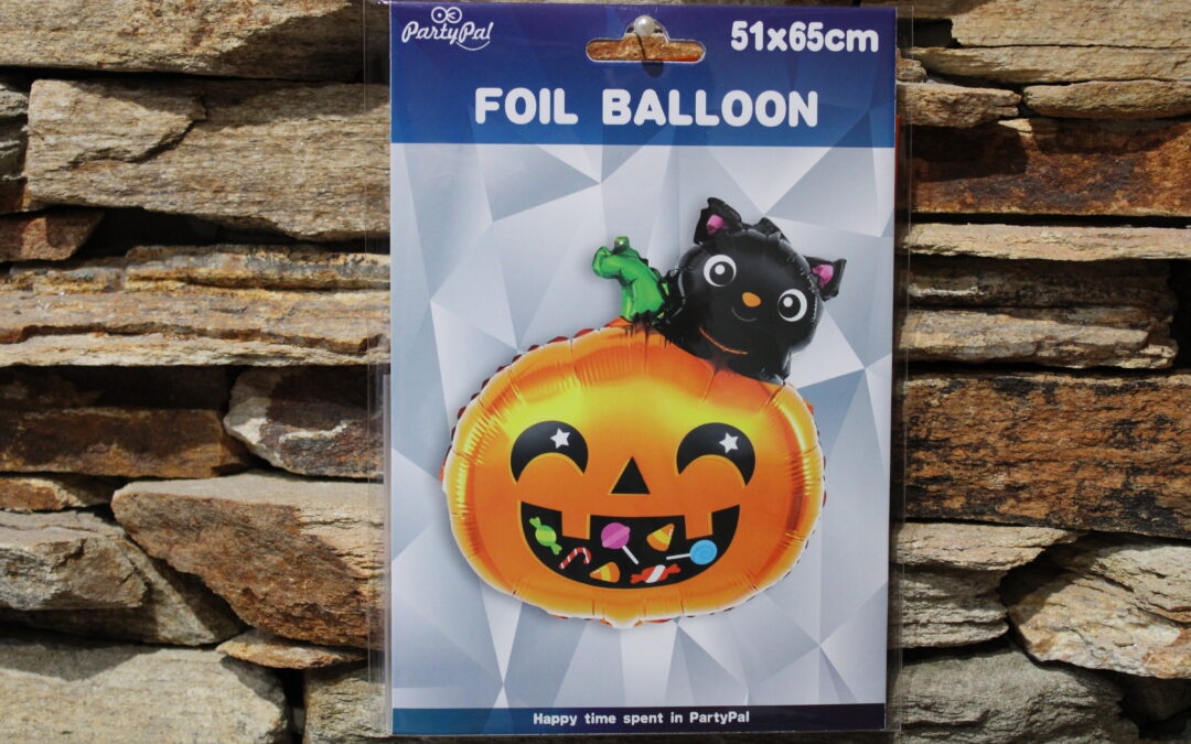 Fólia lufi Halloween tök fekete macskával 51×65 cm