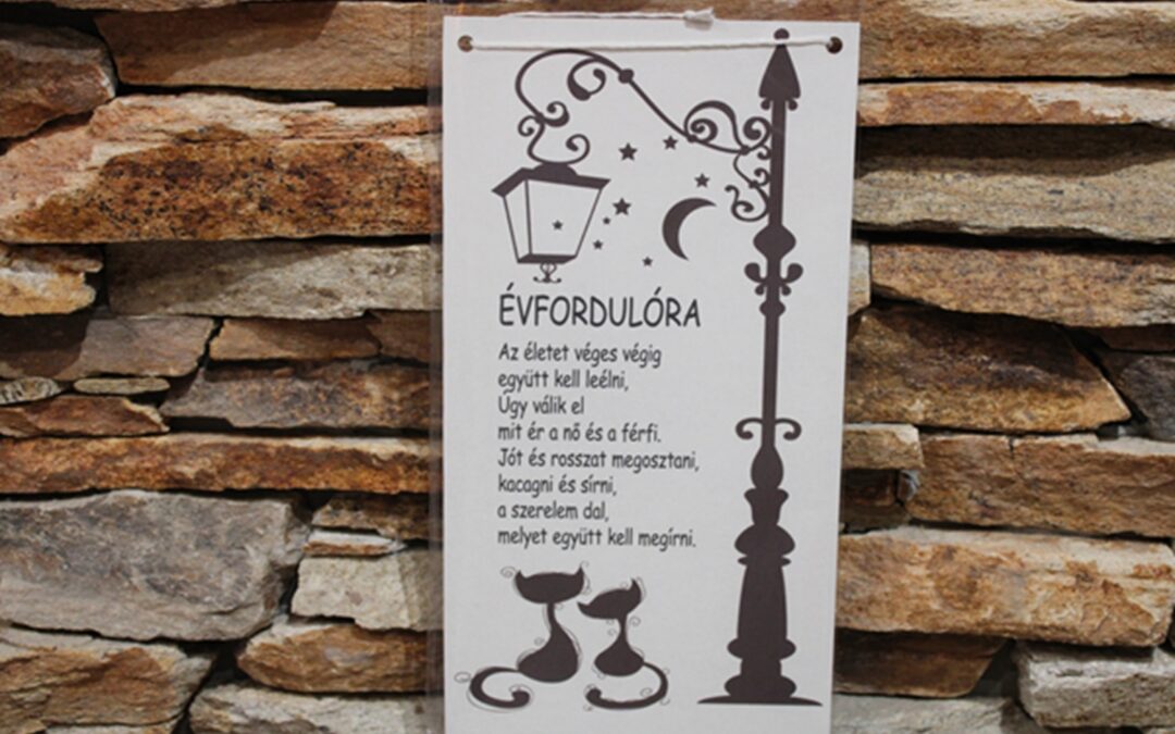 Fa tábla -„Évfordulóra”-
