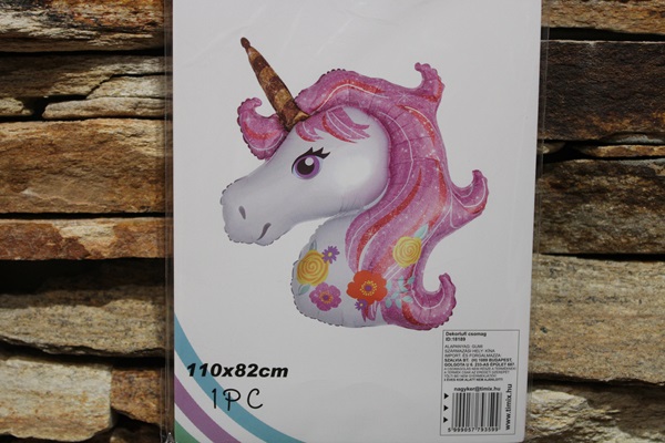 Fólia lufi Unikornis fej 110 cm