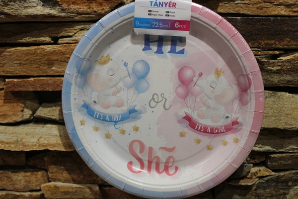 Babaváró tányér 22,5cm “Boy or Girl”