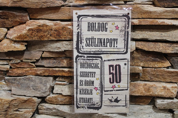 Fa tábla -” Boldog szülinapot 50 „