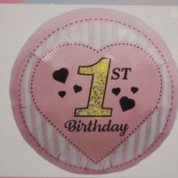 fólia lufi 18" rózsaszín 1. születésnapra