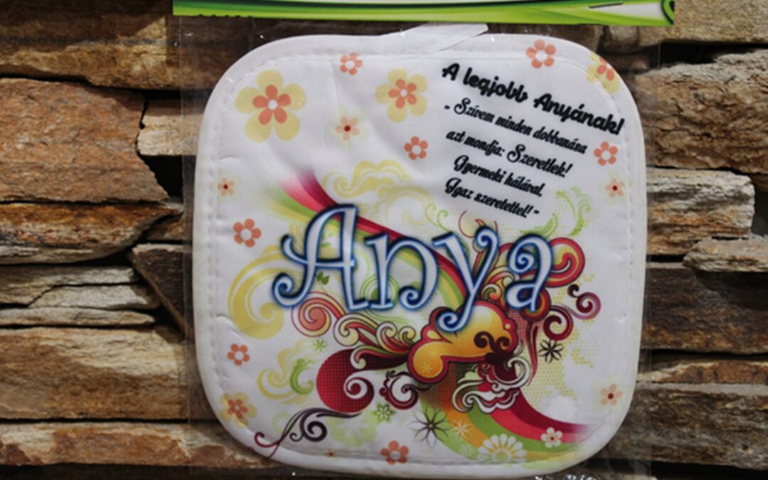 Edényfogó 17 cm x 17 cm – A legjobb Anyának – Anyák napi ajándék