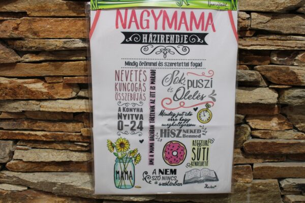 anyák napi kötény 50 x 70 cm nagymama házirendje
