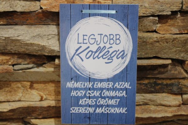ajándék tábla 16x26 cm a legjobb kollégának.