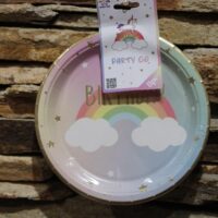 unikornis tányér happy birthday 18 cm 8 db/cs