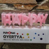 gyertya hb csillámos rózsaszín