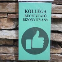 bizonyítvány kolléga búcsúztató