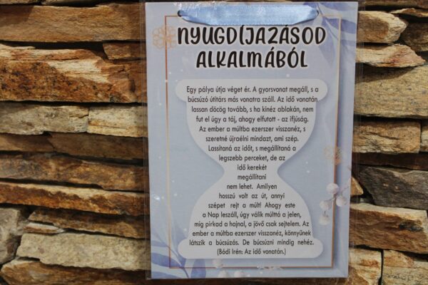 ajándéktábla nyugdíjazásod alkalmából...