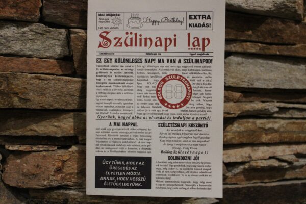 szülinapi újság számozható