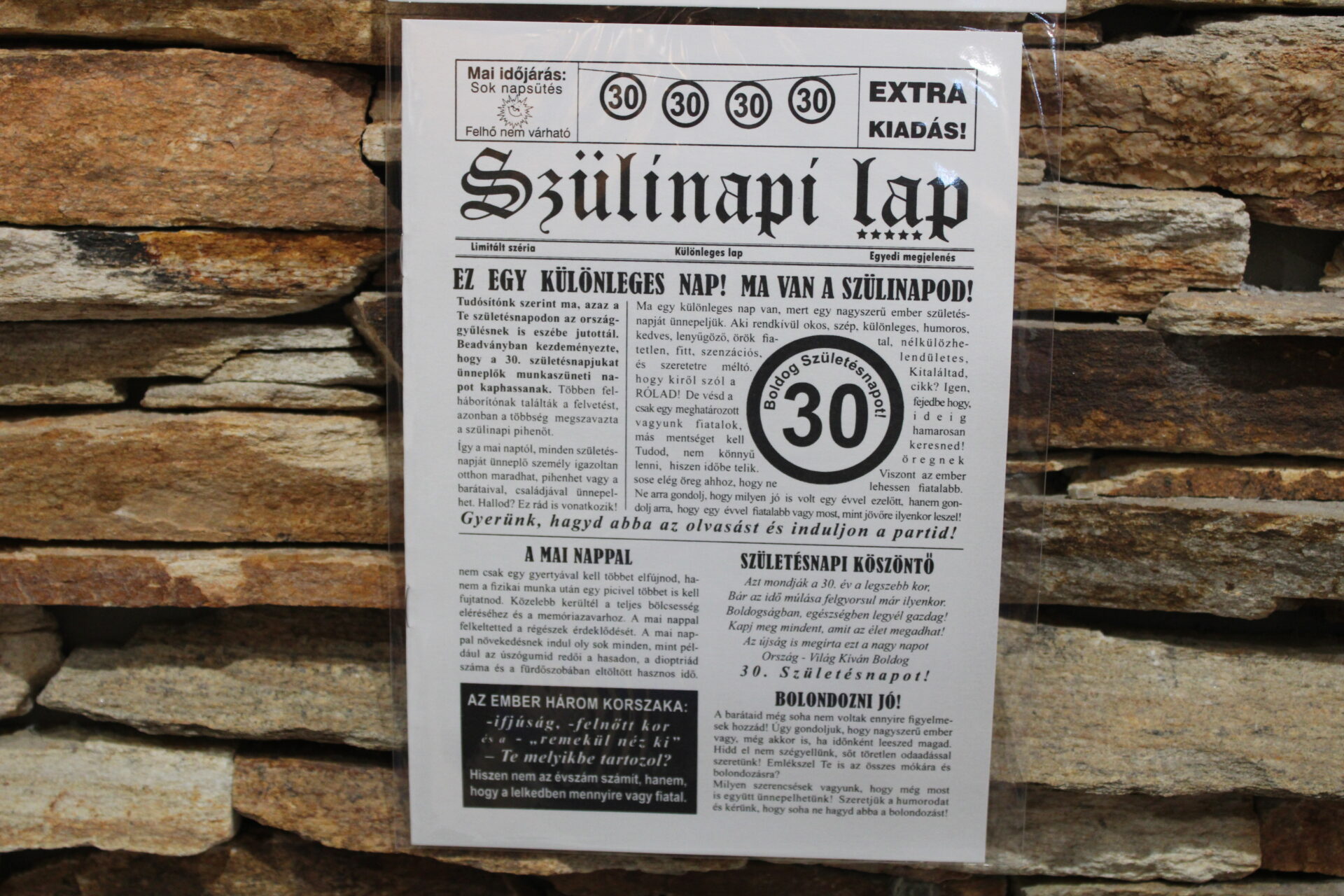 szülinapi újság ( 30.szülinap )