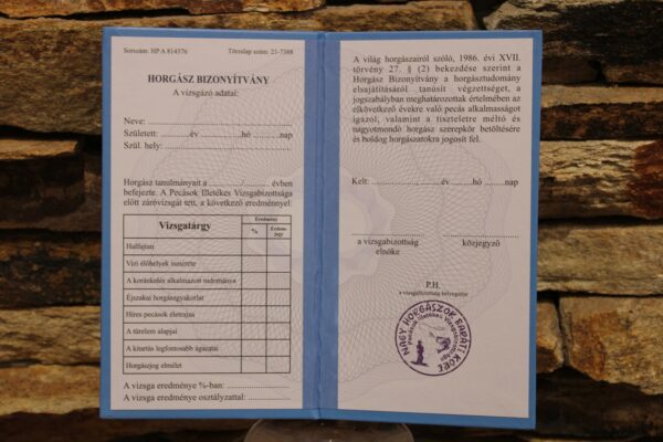 bizonyítvány horgászbizonyítvány