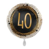 fólia lufi fekete arany glitteres (40.szülinap)