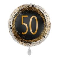 fólia lufi fekete arany glitteres (50.szülinap)