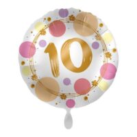 fólia lufi rózsaszín pöttyös (10.szülinap)