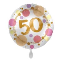 fólia lufi rózsaszín pöttyös (50.szülinap)