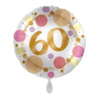 fólia lufi 45 cm rózsaszín pöttyös (60.szülinap)