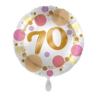 fólia lufi rózsaszín pöttyös (70.szülinap)