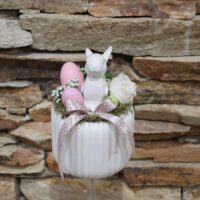 húsvéti asztaldísz (nyuszi,masnival) kézműves (húsvét)