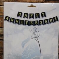 happy annyversary banner 3,2 m fekete arany