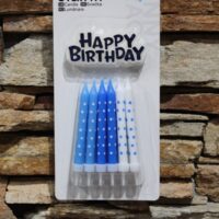 gyertya happy birthday kék