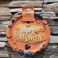 papírtányér narancs fekete 6 db/cs (halloween)