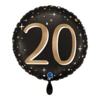 fólia lufi 20 arany,fekete (20.szülinap)