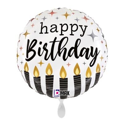 Fólia lufi – Happy Birthday – gyertyás –