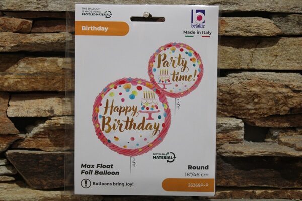 fólia lufi happy birthday (két oldalas,tortás)