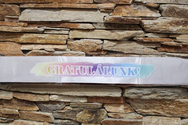 Vállszalag -fehér – Gratulálunk –