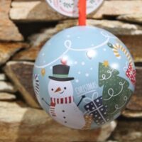 karácsonyi ajándék gömb ( 9 cm ) (hóember)