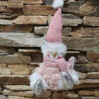 Ülő hóember (rózsaszín) 35 cm