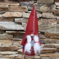 piros ruhás karácsonyi manó mama 35cm