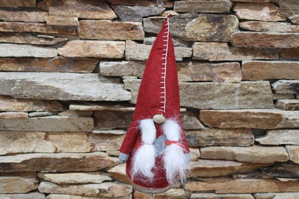 piros ruhás karácsonyi manó mama 35cm