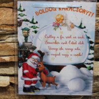 ajándék tábla mikulás szarvassal 