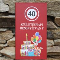 bizonyítvány 40.szülinap 
