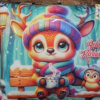 díszpárna rénszarvas bagollyal 