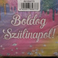 papírszalvéta boldog szülinapot rózsaszín lila 20 db/cs