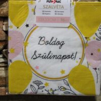 papírszalvéta boldog szülinapot lufis arany barack 20 db/cs