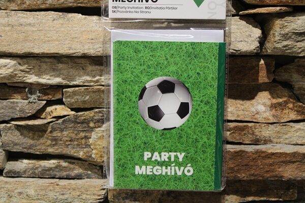 meghívó focis zöld 10x15 cm 6 db/cs