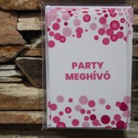 meghívó rózsaszín pöttyös 10x15 cm 6 db/cs