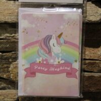 meghívó unikornis szivárvánnyal 10x15 cm 6 db/cs