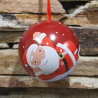 karácsonyi ajándék gömb ( 9 cm ) (integető mikulás)