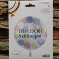 fólia lufi boldog szülinapot pasztel pöttyös
